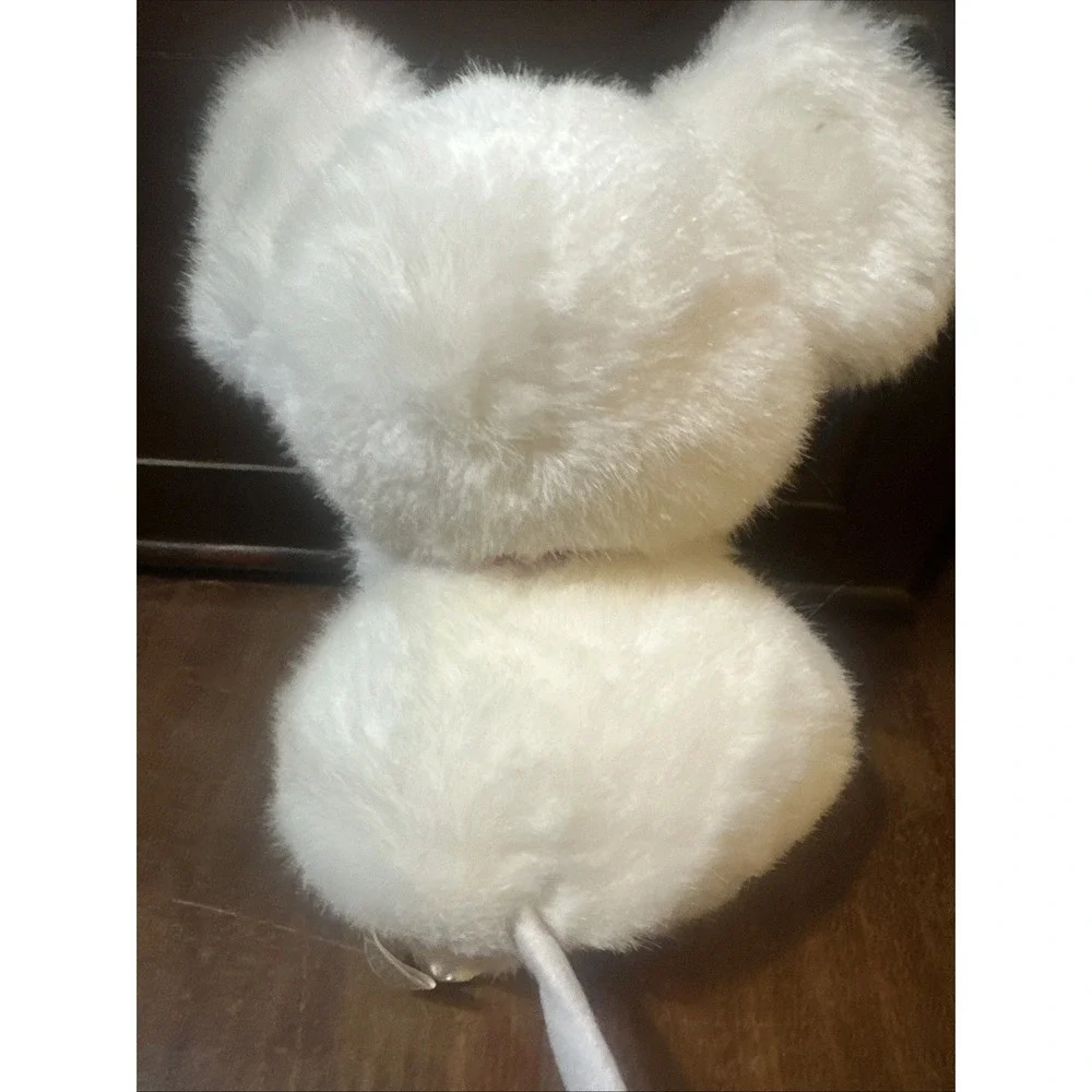 Vintage‎ Applause Christmas 1986 Plush White Mouse Satin Snowflake Ears Jingle